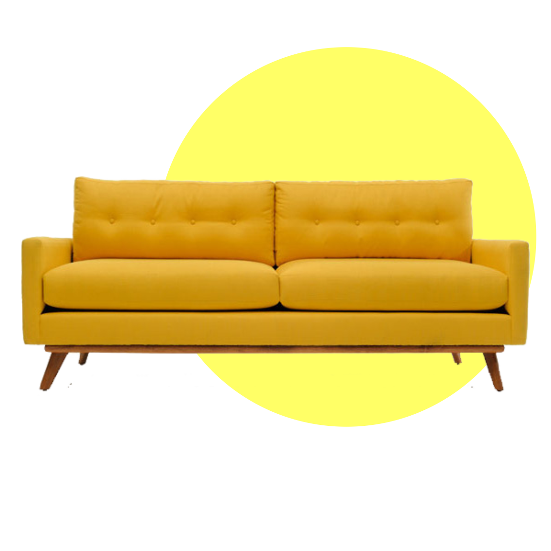 Sofá Kalapa amarillo estilo mid-century